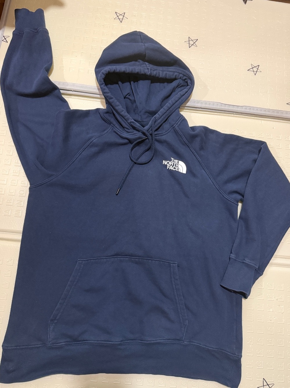 The North Face Navy Blue Pullover Hoodie with Chest Logo